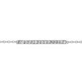 Bracelets sur Artemare : Bracelet en argent rhodi&eacute; cha&icirc;ne avec rail d'oxydes blanc sertis au milieu - longueur 16cm + 2cm de rallonge