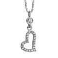 Collier en argent rhodié chaîne avec pendentif coeur asymétrique ajouré orné d'oxydes blancs sertis - longueur 42cm + 3cm de rallonge Colliers sur Artemare : Collier en argent rhodié chaîne avec pendentif coeur asymétrique ajouré orné d'oxydes blancs sertis - longueur 42cm + 3cm de rallonge