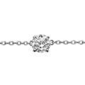 Bracelets sur Artemare : Bracelet solitaire en argent rhodi&eacute; cha&icirc;ne avec au milieu 1 oxyde blanc de 5mm serti 4 griffes - longueur 18cm r&eacute;glable 16cm