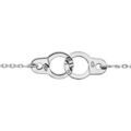 Bracelets sur Artemare : Bracelet en argent rhodi&eacute; cha&icirc;ne avec menottes au milieu - longueur 16+4cm