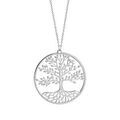 Collier en argent rhodié chaîne avec pendentif rond et arbre de vie de vie découpé à l'intérieur - longueur 42cm + 3cm de rallonge Colliers sur Artemare : Collier en argent rhodié chaîne avec pendentif rond et arbre de vie de vie découpé à l'intérieur - longueur 42cm + 3cm de rallonge