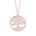 Collier en argent et dorure rose chaîne avec pendentif rond et arbre de vie de vie découpé à l'intérieur - longueur 42cm + 3cm de rallonge Colliers sur Artemare : Collier en argent et dorure rose chaîne avec pendentif rond et arbre de vie de vie découpé à l'intérieur - longueur 42cm + 3cm de rallonge