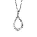 Collier en argent rhodié chaîne avec pendentif ovale vrillé avec 1 moitié lisse et l'autre ornée d'oxydes blancs - longueur 42cm + 3cm de rallonge Colliers sur Artemare : Collier en argent rhodié chaîne avec pendentif ovale vrillé avec 1 moitié lisse et l'autre ornée d'oxydes blancs - longueur 42cm + 3cm de rallonge