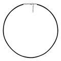 Colliers sur Artemare : Cordon en coton cir&eacute; lisse noir et fermoir en argent rhodi&eacute; - longueur 35cm + 5cm de rallonge