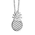 Collier en argent rhodi&eacute; cha&icirc;ne avec pendentif ananas - longueur 42cm + 3cm de rallonge Artemare