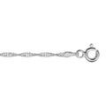 Bracelet en argent rhodi&eacute; cha&icirc;ne maille Singapour - largeur 1,5mm et longueur 18cm