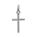 Pendentif croix en argent rhodi&eacute; plate et lisse moyen mod&egrave;le 18mm Artemare