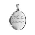 Pendentif en argent rhodi&eacute; cassolette ovale lisse - dimension 20mm - possibilit&eacute; d'ins&eacute;rer 1 ou 2 photos droite et gauche