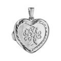 Pendentif en argent rhodi&eacute; cassolette coeur avec arbre de vie grav&eacute; sur le dessus - dimension 20mm - possibilit&eacute; d'ins&eacute;rer 1 ou 2 photos droite et gauche Artemare