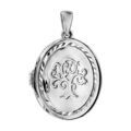 Pendentif en argent rhodi&eacute; cassolette ovale avec arbre de vie grav&eacute; sur le dessus - dimension 20mm - possibilit&eacute; d'ins&eacute;rer 1 ou 2 photos droite et gauche