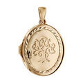 Pendentif en argent et dorure jaune cassolette ovale avec arbre de vie grav&eacute; sur le dessus - dimension 20mm - possibilit&eacute; d'ins&eacute;rer 1 ou 2 photos droite et gauche Artemare