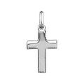 Pendentif croix en argent rhodi&eacute; lisse et plate de 18mm