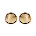 Boucles d'oreilles en plaqu&eacute; or rond bomb&eacute; lisse et fermoir poussette Artemare