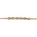 Bracelet en plaqu&eacute; or cha&icirc;ne avec au milieu 1 torsade dont 1 brin lisse et l'autre orn&eacute; d'oxydes blancs sertis - longueur 16cm + 2cm de rallonge Artemare