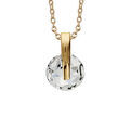 Collier en plaqu&eacute; or cha&icirc;ne avec pendentif b&eacute;li&egrave;re lisse avec oxyde rond blanc - longueur 40cm + 4cm de rallonge Artemare