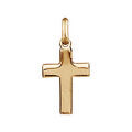 Pendentif croix plaqu&eacute; or lisse et plate de 18mm Artemare