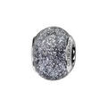 Bracelets sur Artemare : Charms Thabora en argent rhodi&eacute; et verre de Murano v&eacute;ritable gris paillet&eacute;