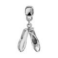 Charms Thabora en argent rhodi&eacute; paire de chaussons de danse suspendus