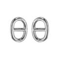 Boucles d'oreille sur Artemare : Boucles d'oreilles en argent rhodi&eacute; maille marine lisse et fermoir poussette