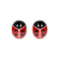 Boucles d'oreille sur Artemare : Boucles d'oreilles pour enfant en argent forme coccinelle et fermoir poussette