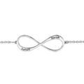 Bracelet en argent rhodi&eacute; cha&icirc;ne avec infini &agrave; graver 1 ou 2 pr&eacute;noms - longueur 16cm + 3cm de rallonge