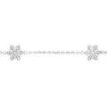 Bracelet en argent rhodi&eacute; cha&icirc;ne avec 3 flocons de neige - longueur 16cm + 3cm de rallonge