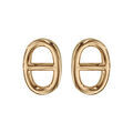 Boucles d'oreilles en plaqu&eacute; or maille marine lisse et fermoir poussette