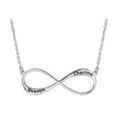 Collier en argent rhodi&eacute; cha&icirc;ne avec pendentif infini &agrave; graver 1 ou 2 pr&eacute;noms - longueur 40cm + 5cm de rallonge Artemare
