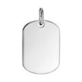 Pendentif en argent plaque G.I. avec pans arrondis petit mod&egrave;le 16mm X 23mm - plaque prestige