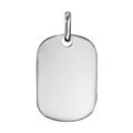Pendentif en argent plaque G.I. avec pans arrondis moyen mod&egrave;le 18mm X 25,7mm - plaque prestige