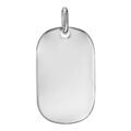 Pendentif en argent plaque G.I. avec pans arrondis grand mod&egrave;le 20mm X 33mm - plaque prestige Artemare