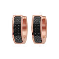 Cr&eacute;oles fantaisies en acier et PVD rose articul&eacute;es avec motif en carbone