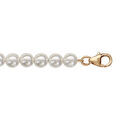 Bracelet en plaqu&eacute; or et perles Swarovski blanches de 5mm - longueur 18cm + 3cm de rallonge