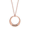 Collier en plaqu&eacute; or rose cha&icirc;ne avec pendentif 1 anneau pr&eacute;nom &agrave; graver - longueur 40cm + 5cm de rallonge Artemare
