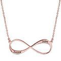 Collier en plaqu&eacute; or rose cha&icirc;ne avec pendentif infini &agrave; graver 1 ou 2 pr&eacute;noms - longueur 40cm + 5cm de rallonge