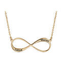 Colliers sur Artemare : Collier en plaqu&eacute; or cha&icirc;ne avec pendentif infini &agrave; graver 1 ou 2 pr&eacute;noms - longueur 40cm + 5cm de rallonge