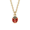 Colliers sur Artemare : Collier pour enfant en plaqu&eacute; or cha&icirc;ne avec pendentif coccinelle - longueur 36cm + 2cm de rallonge