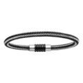 Bracelets sur Artemare : Bracelet pour charms homme grand mod&egrave;le en acier noir et gris fermoir aimant&eacute; et viss&eacute; - longueur 19,5 cm