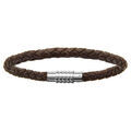 Bracelets sur Artemare : Bracelet pour charms homme grand mod&egrave;le en cuir marron fermoir aimant&eacute; et viss&eacute; - longueur 21 cm