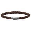 Bracelets sur Artemare : Bracelet pour charms homme grand mod&egrave;le en cuir marron fermoir aimant&eacute; et viss&eacute; - longueur 23 cm