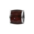 Charms Thabora grand mod&egrave;le pour homme en acier forme tonneau allong&eacute; aspect bois marron fonc&eacute; Artemare