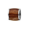 Bracelets sur Artemare : Charms Thabora grand mod&egrave;le pour homme en acier forme tonneau allong&eacute; aspect bois marron clair