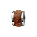 Charms Thabora grand mod&egrave;le pour homme en acier forme tonneau court aspect bois marron clair Artemare