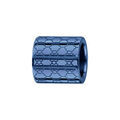 Bracelets sur Artemare : Charms Thabora grand mod&egrave;le pour homme en acier et PVD bleu forme tube avec motif alv&eacute;oles