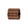 Bracelets sur Artemare : Charms Thabora grand mod&egrave;le pour homme en acier et PVD marron forme tube avec motif alv&eacute;oles