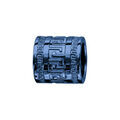 Charms Thabora grand mod&egrave;le pour homme en acier et PVD bleu forme tube avec m&eacute;andres grecs