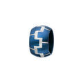 Bracelets sur Artemare : Charms Thabora grand mod&egrave;le pour homme en acier et PVD bleu anneau bomb&eacute; avec motifs briques gris