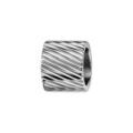 Bracelets sur Artemare : Charms Thabora grand mod&egrave;le pour homme en acier forme tube stri&eacute; en diagonale