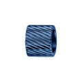 Charms Thabora grand mod&egrave;le pour homme en acier et PVD bleu forme tube stri&eacute; en diagonale Artemare