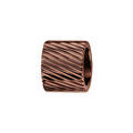Charms Thabora grand mod&egrave;le pour homme en acier et PVD marron forme tube stri&eacute; en diagonale Artemare